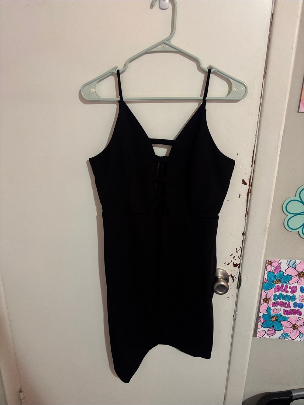 Junior's L Charlotte Russe Asymmetrical Camisole Dress Black - Polyester Blend